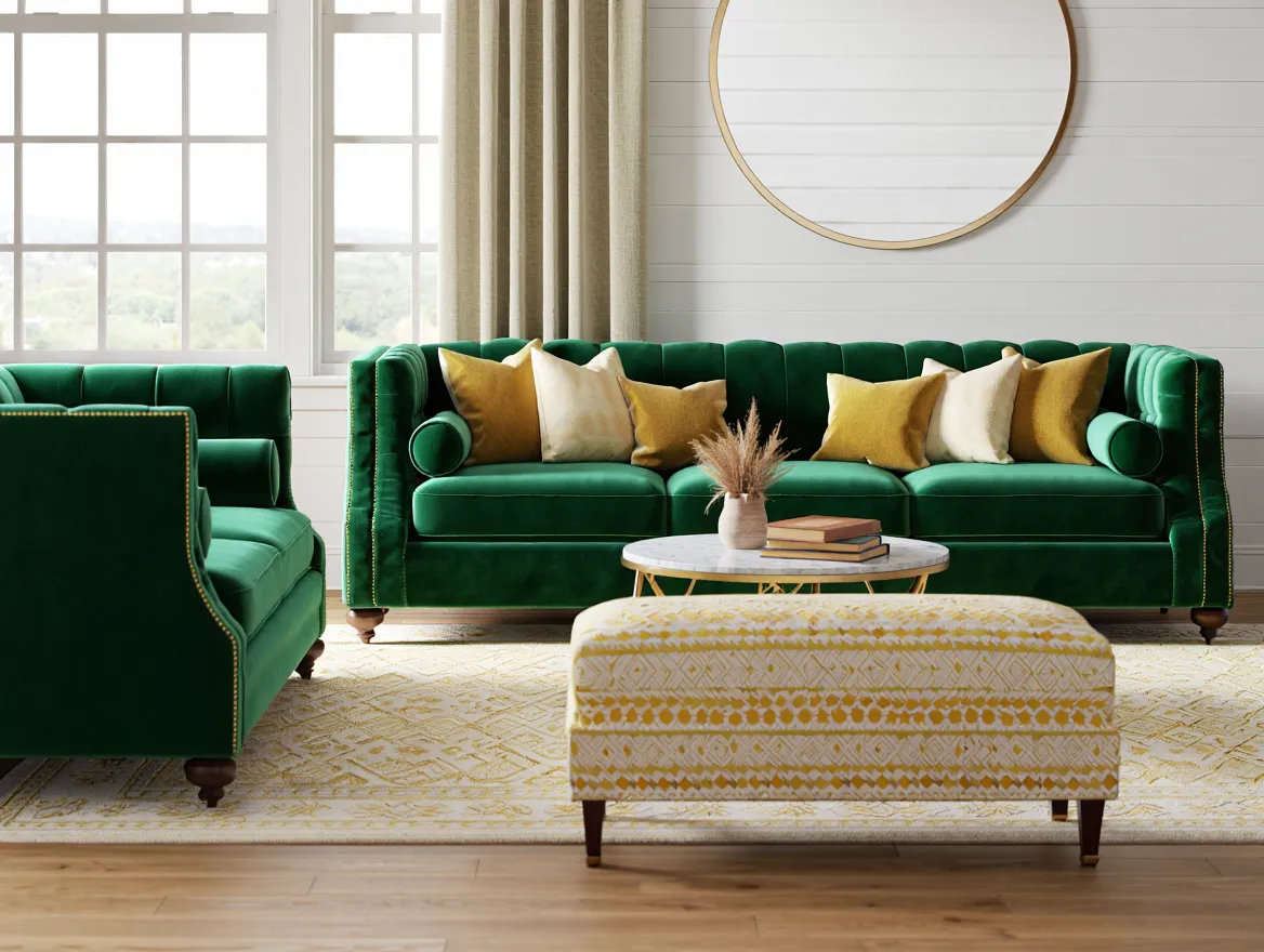 Velvet Sofa Set